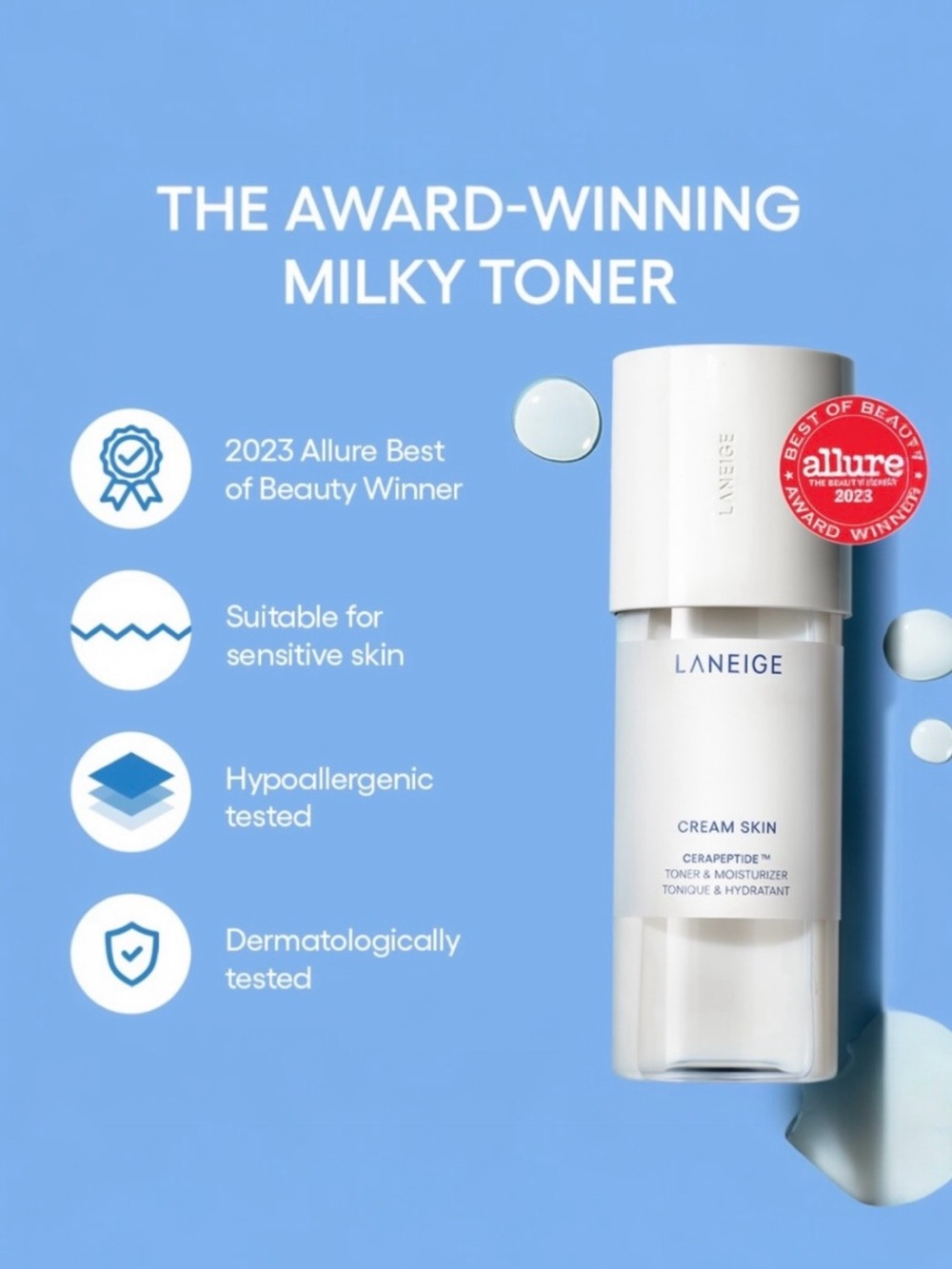 🆕💞LANEIGE Cream Skin Toner & Moisturizer Cerapeptide (™) 1.69oz • K Beauty